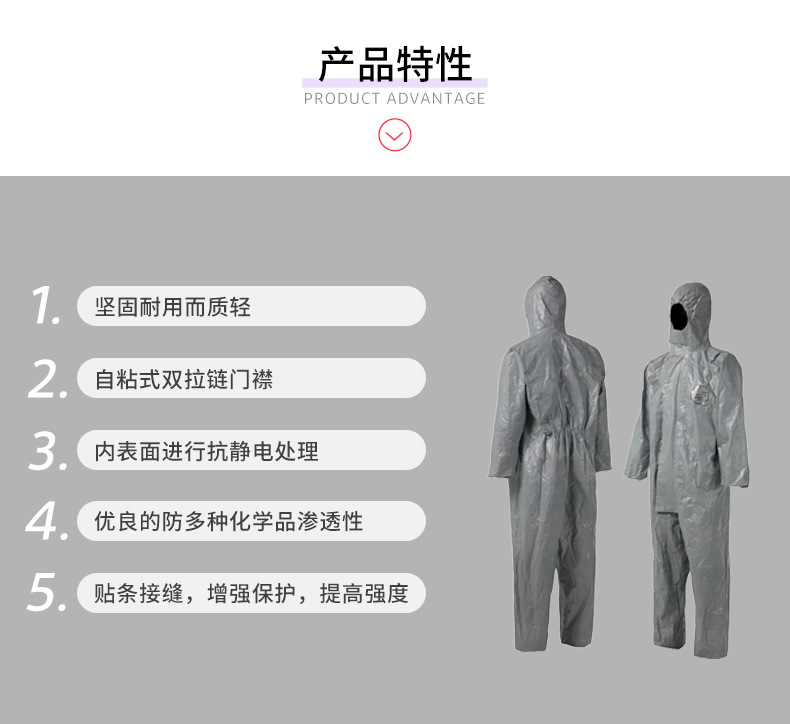 杜邦Tychem6000 TF198T GY防化服帶帽連體化學(xué)防護(hù)服2