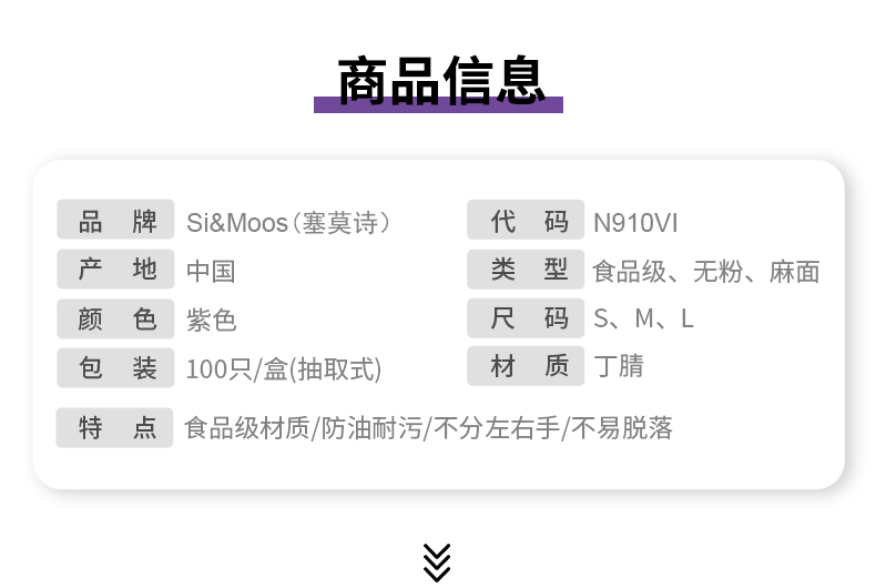 塞莫詩N901DB深藍色一次性丁腈檢查手套圖片4