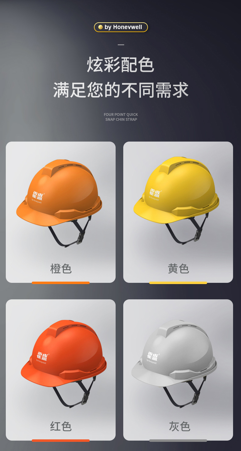 Honeywell霍尼韋爾Y99RAP107S Y99S系列ABS帶通風(fēng)孔四點(diǎn)快插下頦帶藍(lán)色安全帽7