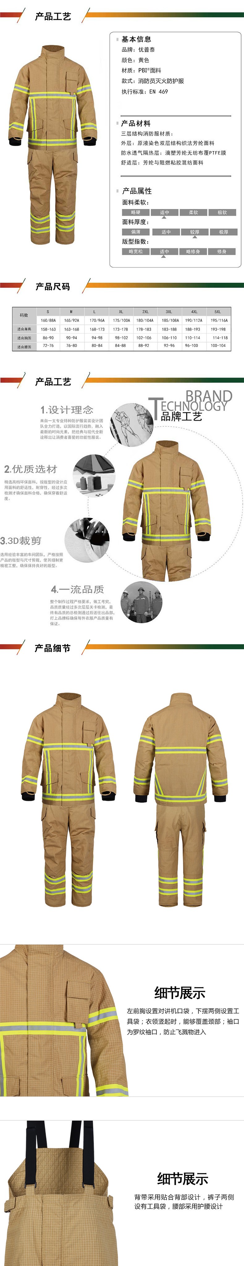 優普泰PBI黃色滅火消防服套裝01