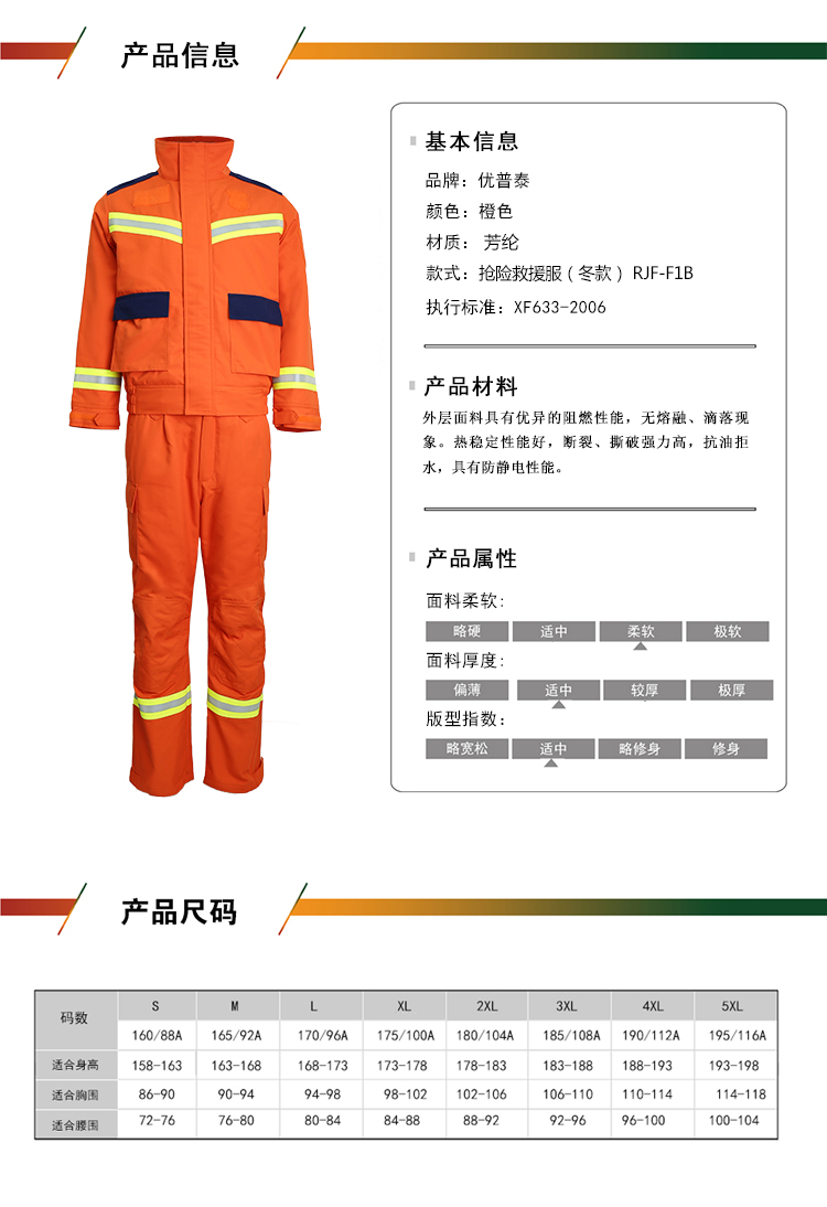 優普泰RJF-F1B冬款搶險救援服01