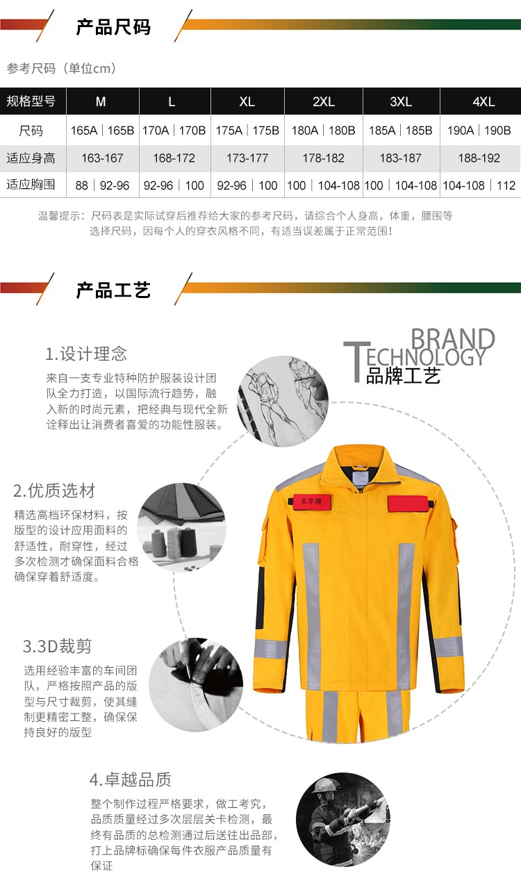 優普泰FJ008黃色危化救援服02