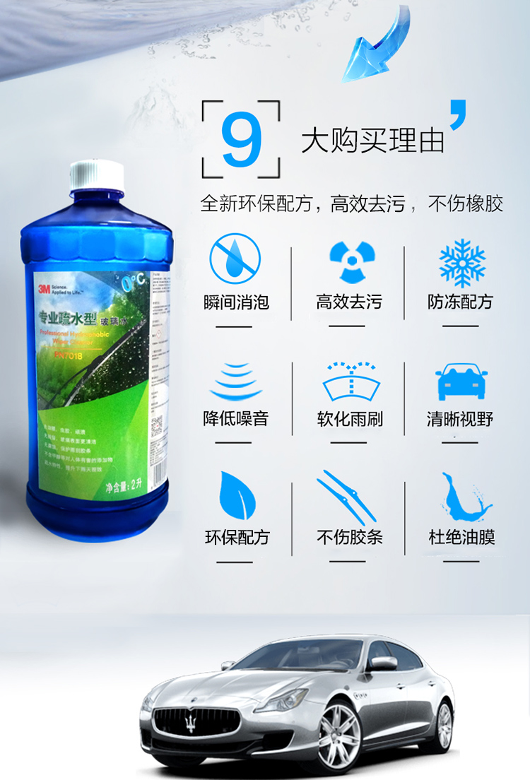 3M PN7018專(zhuān)業(yè)疏水型玻璃水0度3