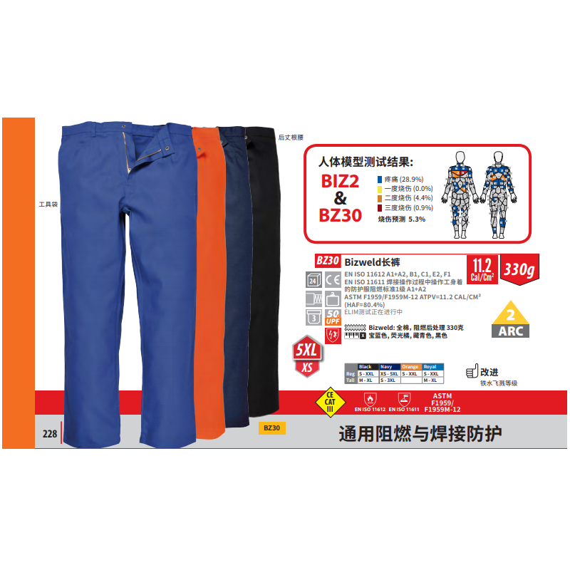 波偉斯特Portwest BZ30 Bizweld阻燃長褲