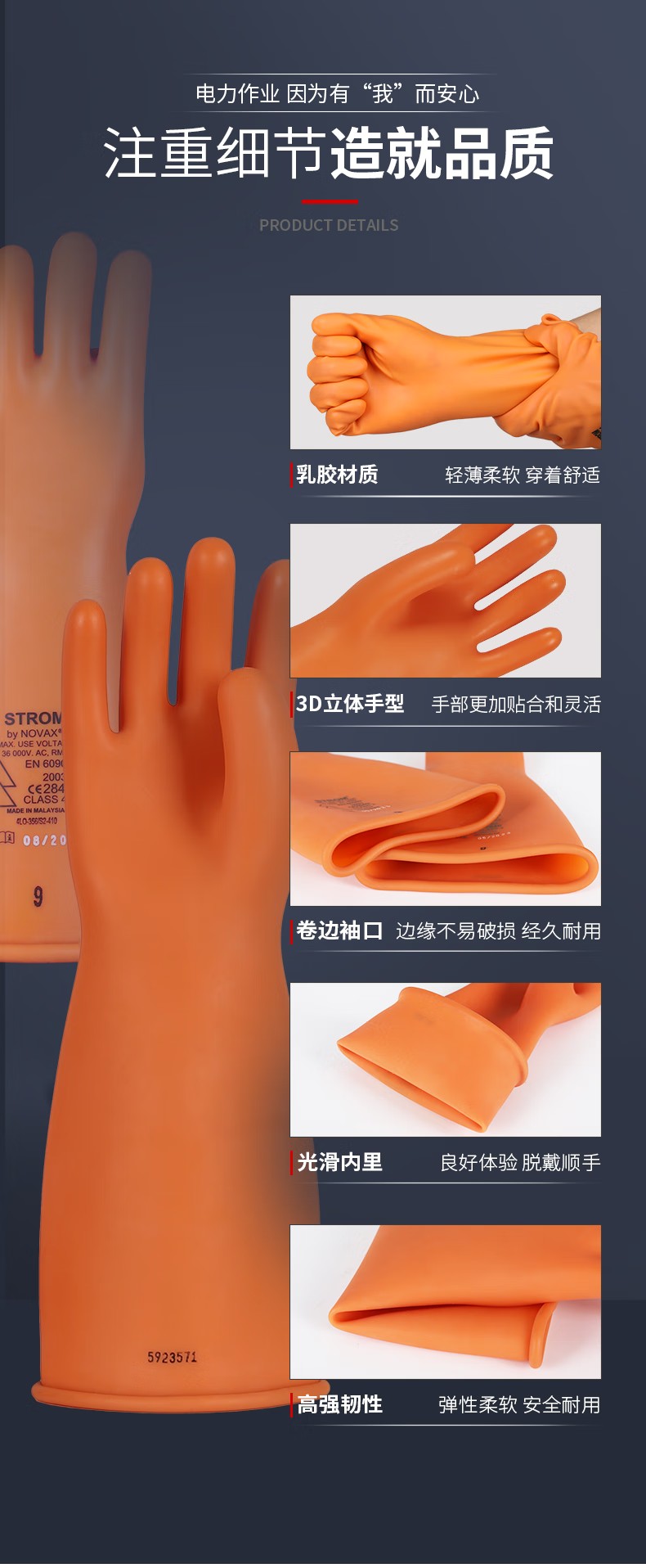 1LO-150/S1-360 STROM乳膠絕緣手套7