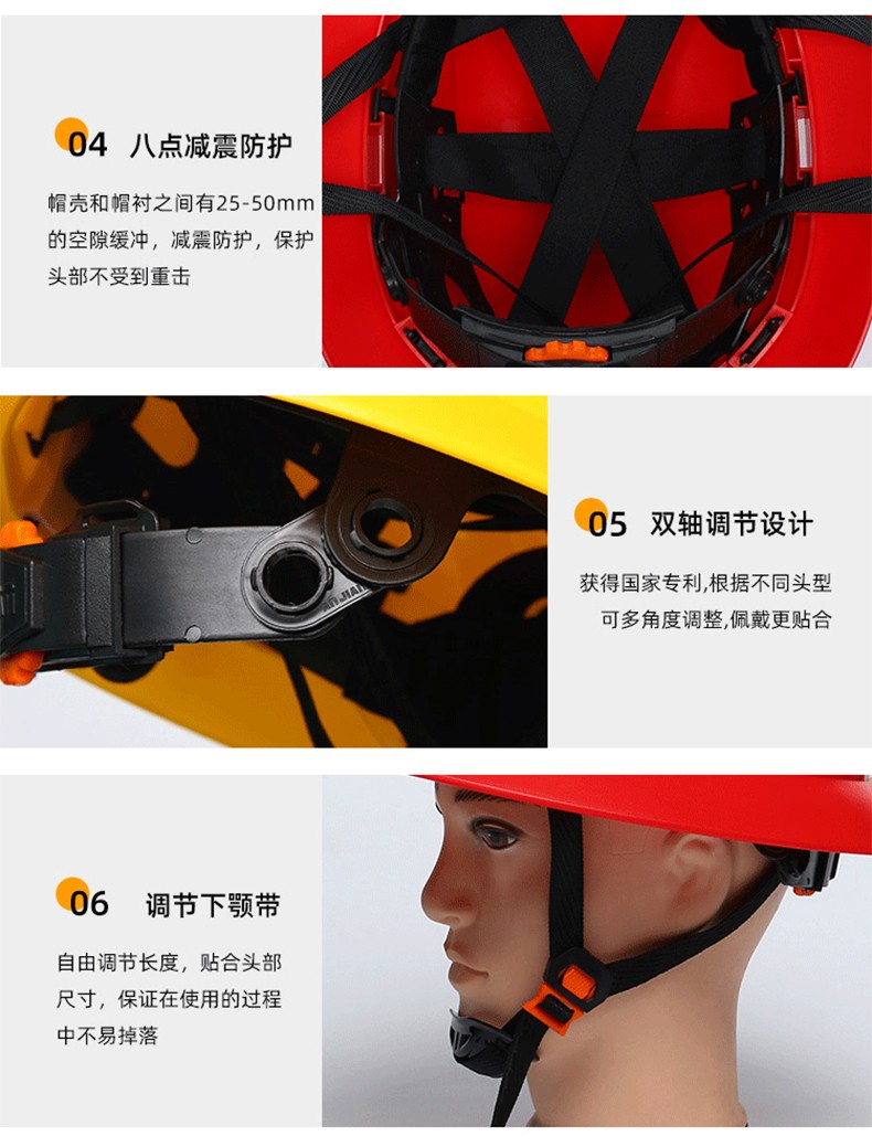 定和DH3004標(biāo)準(zhǔn)款V型PE大沿安全帽9