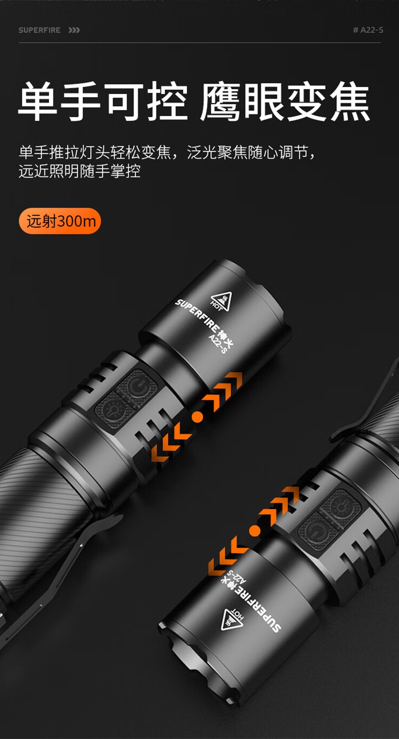 神火A22-S高亮度續航持久變焦手電筒8.jpg