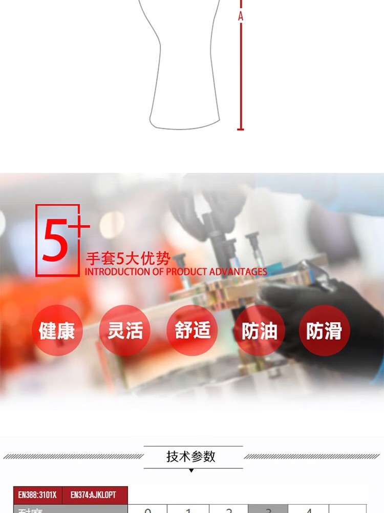 PIP 52-P3808氯丁橡膠防化手套3