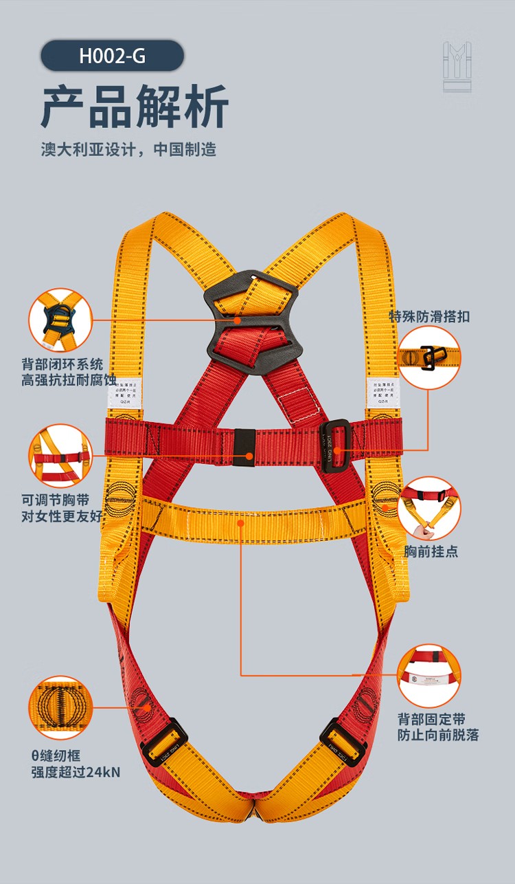 PIP H002-G經(jīng)濟款雙掛點全身式安全帶3