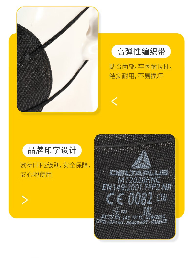 代爾塔104201 M1202BC折疊頭戴式FFP2級(jí)防塵口罩6