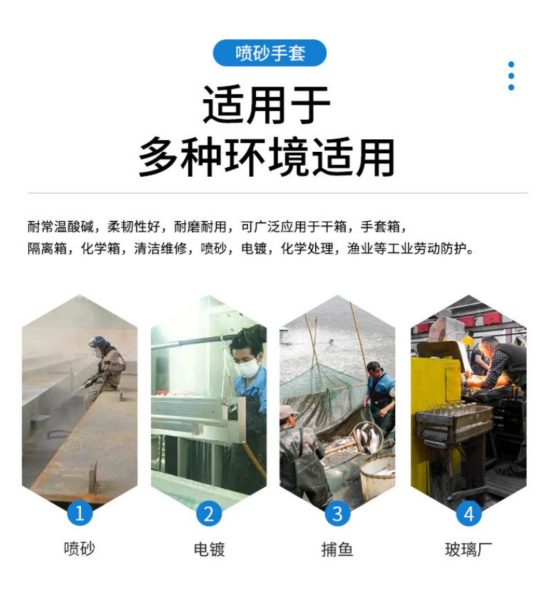 定和DH6018加長(zhǎng)加厚橡膠噴砂手套4