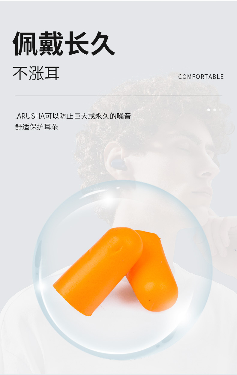 定和DH1010子彈型PU泡棉防噪音耳塞10