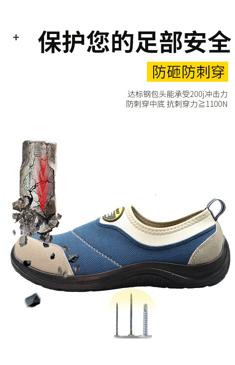 STANLEY史丹利ST6160藍色透氣網(wǎng)布防砸防刺穿安全鞋4