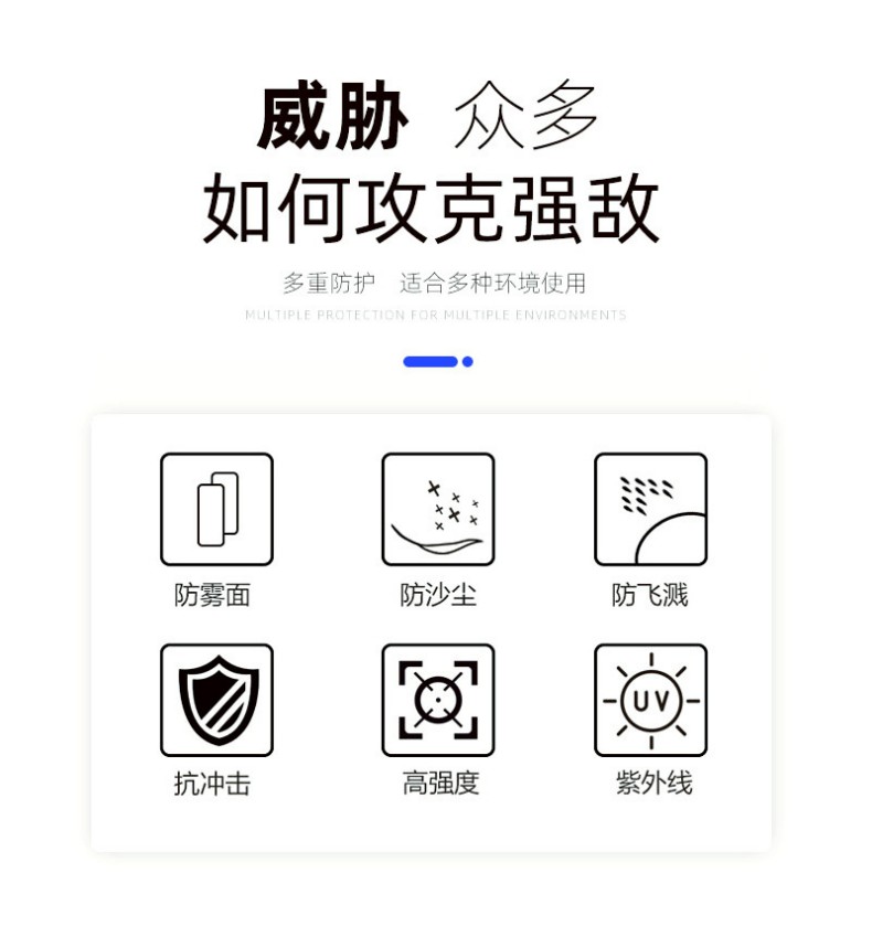 定和DH4012圓弧型抗沖擊防霧多功能防護(hù)眼鏡8