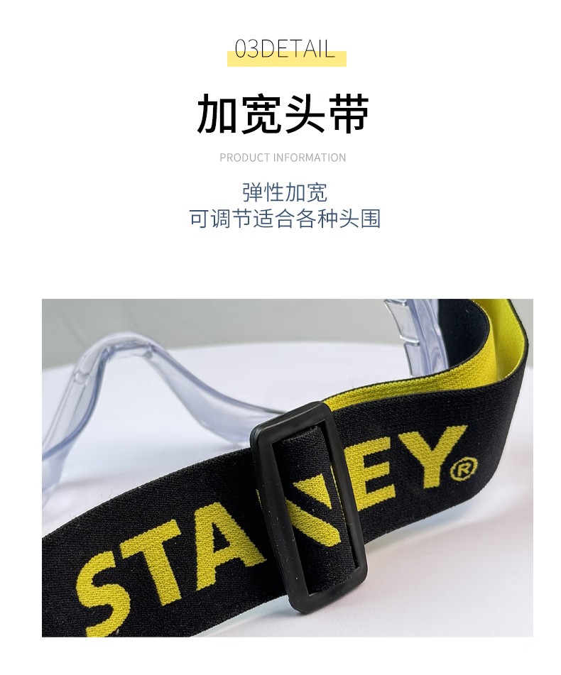 STANLEY史丹利ST1810環繞式PC鏡片刮防霧防紫外線抗沖擊頭戴式護目鏡10