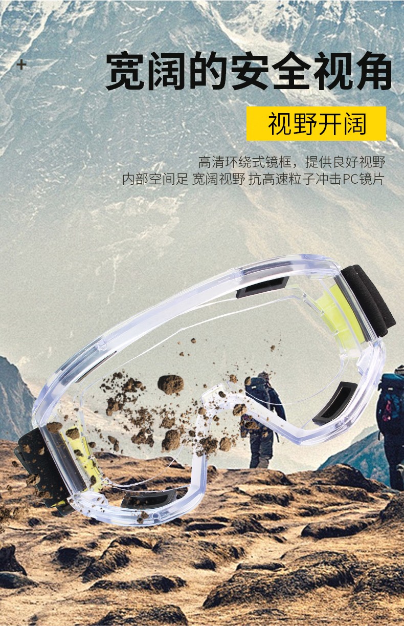 STANLEY史丹利ST1820全景式PC鏡片刮防霧防紫外線抗沖擊頭戴式護(hù)目鏡5