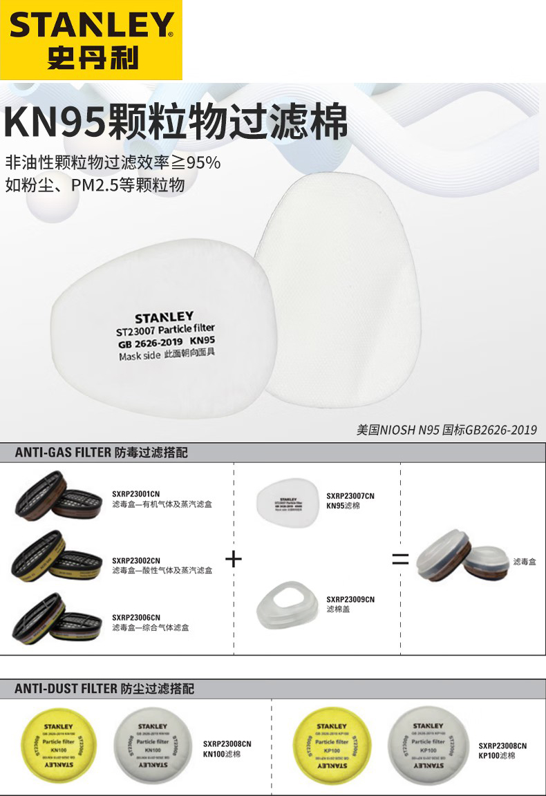 STANLEY史丹利ST23007 KN95過(guò)濾棉1