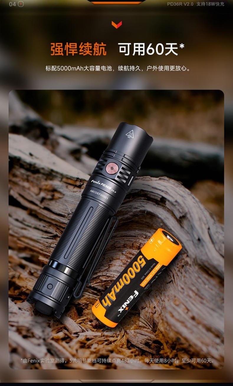 FENIX菲尼克斯PD36R PD系列充電戰術小直筒手電5.jpg