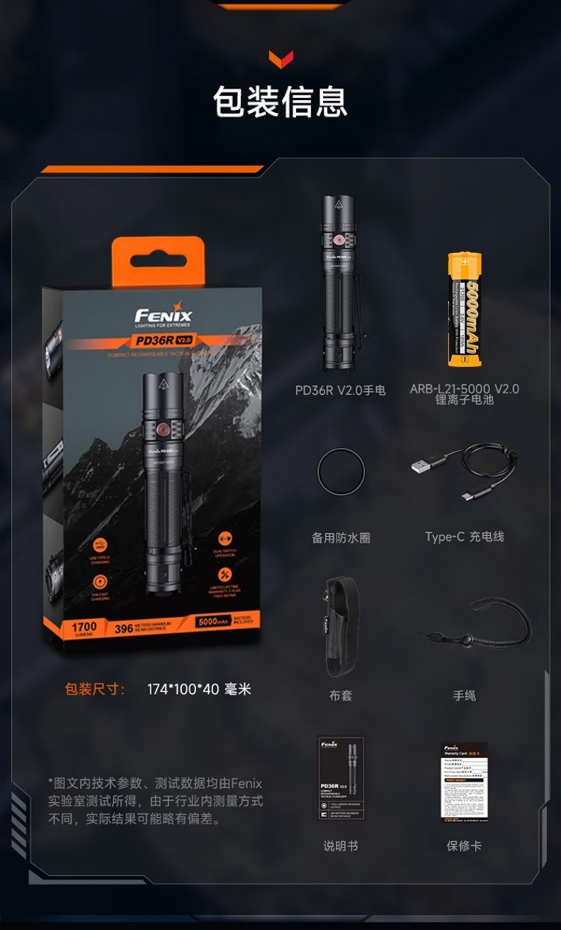 FENIX菲尼克斯PD36R PD系列充電戰術小直筒手電13.jpg