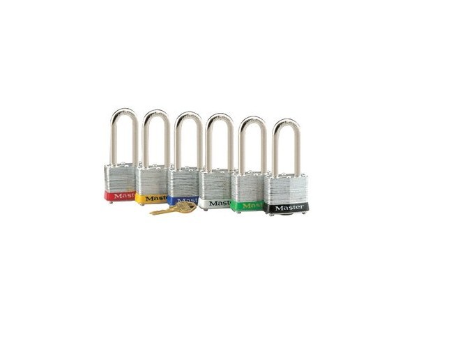 瑪斯特3MKMCNLHRED安全掛鎖紅色膠圈鋼千層鎖