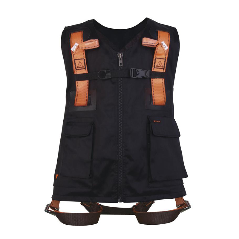 代爾塔501015熒光馬甲式雙掛點安全帶