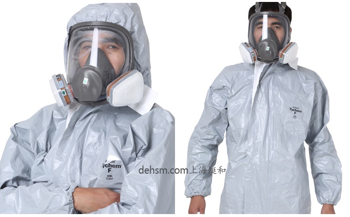 杜邦TychemF防化服圖片-正反面穿著圖