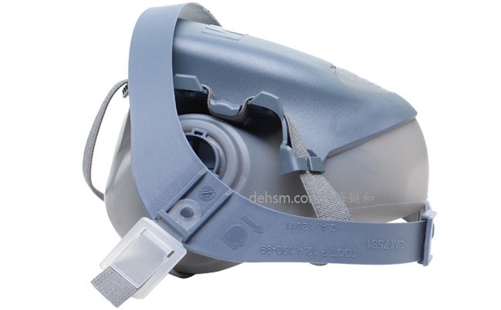3M7501硅膠半面罩防毒面具圖片-斜側面