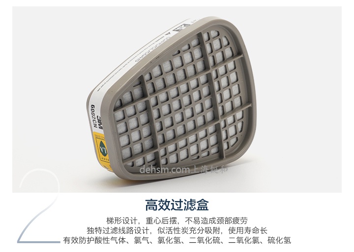 3M7502+6002防硫化氫及酸性氣體防毒面具濾毒盒