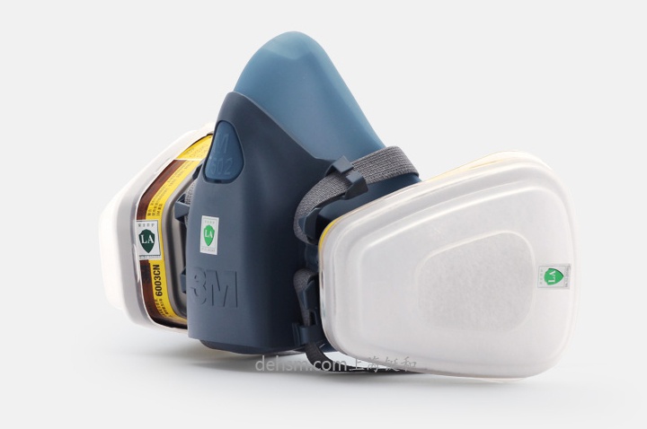 3M7502+6003防有機及酸性氣體防毒面具圖片-側面