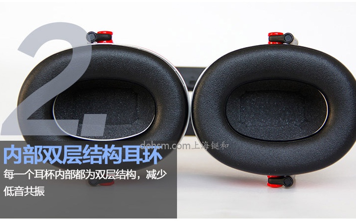 3M X3A頭戴式高降噪隔音耳罩內部雙層結構耳環，減少低音共振