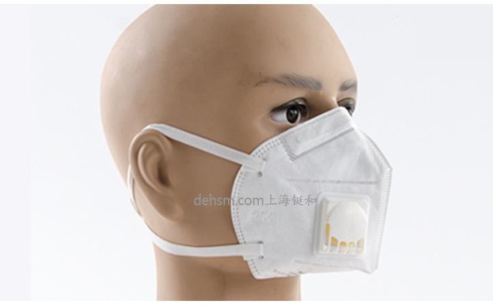 佩戴3M9505VGA用防霧霾口罩圖片-側面