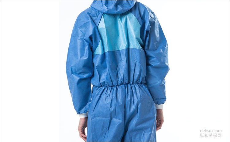 3M4532+藍色帶帽連體防護服腰間腳踝緊口設計