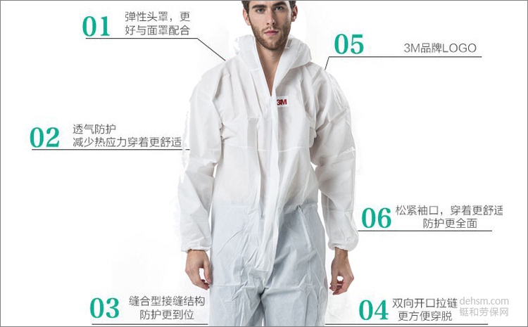 3M4515連體防護服彈性頭罩，透氣防護