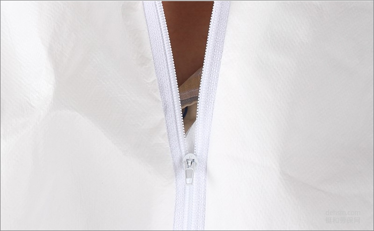 3M4510白色帶帽連體防護服雙向拉鏈設計