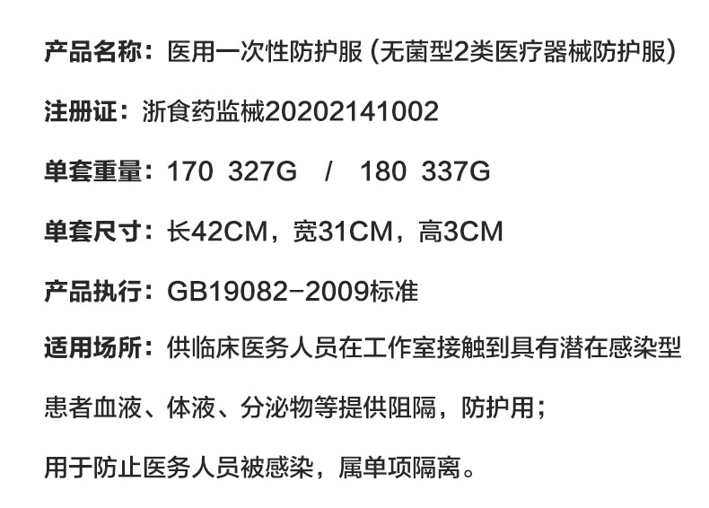 連體一次性醫(yī)用防護(hù)服產(chǎn)品說(shuō)明