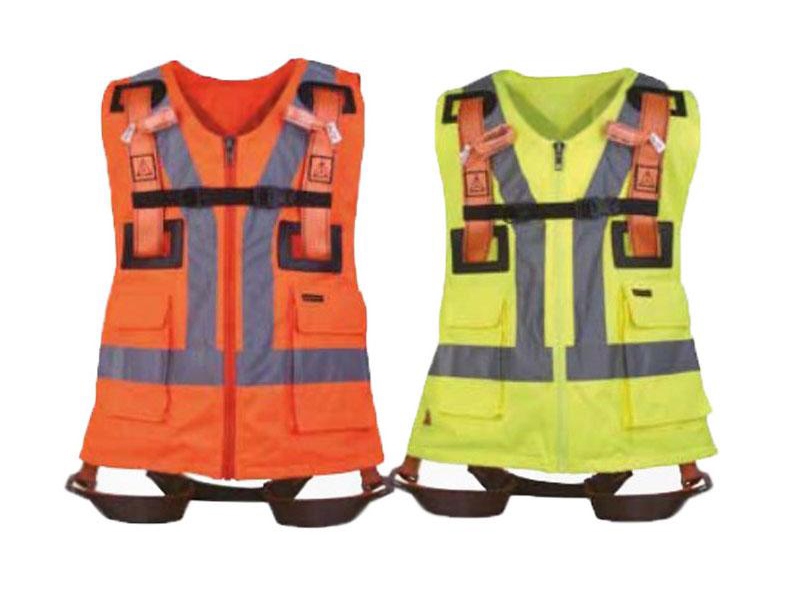 代爾塔501015熒光馬甲式雙掛點安全帶圖1