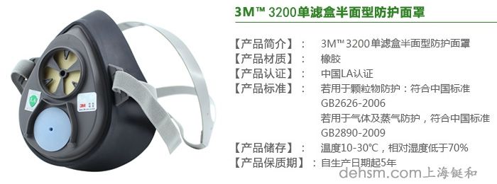 3M3200半面具防毒面具簡(jiǎn)介